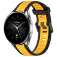 For Xiaomi Watch S2 22mm Two Color Textured Silicone Watch Band(Yellow+Black) - Watch Bands by PMC TechLife | Online Shopping South Africa | PMC TechLife