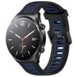For Xiaomi MI Watch S1 22mm Two Color Textured Silicone Watch Band(Midnight Blue+Black) - Watch Bands by PMC TechLife | Online Shopping South Africa | PMC TechLife