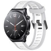 For Xiaomi MI Watch S1 22mm Two Color Textured Silicone Watch Band(White+Grey)
