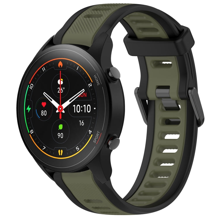 For Xiaomi MI Watch S1 Pro 22mm Two Color Textured Silicone Watch Band(Green+Black)