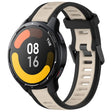 For Xiaomi Watch S1 Active 22mm Two Color Textured Silicone Watch Band(Starlight + Black) - Watch Bands by PMC TechLife | Online Shopping South Africa | PMC TechLife