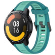 For Xiaomi Watch S1 Active 22mm Two Color Textured Silicone Watch Band(Teal) - Watch Bands by PMC TechLife | Online Shopping South Africa | PMC TechLife