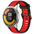 For Xiaomi MI Watch Color 2 22mm Two Color Textured Silicone Watch Band(Red+Black) - Watch Bands by PMC TechLife | Online Shopping South Africa | PMC TechLife