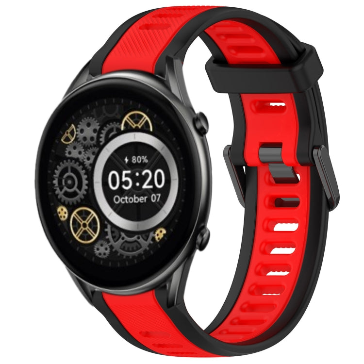 For Xiaomi Haylou RT2 LS10 22mm Two Color Textured Silicone Watch Band(Red+Black)