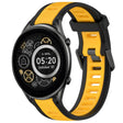 For Xiaomi Haylou RT2 LS10 22mm Two Color Textured Silicone Watch Band(Yellow+Black) - Watch Bands by PMC TechLife | Online Shopping South Africa | PMC TechLife