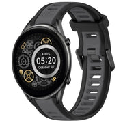 For Xiaomi Haylou RT2 LS10 22mm Two Color Textured Silicone Watch Band(Grey+Black)