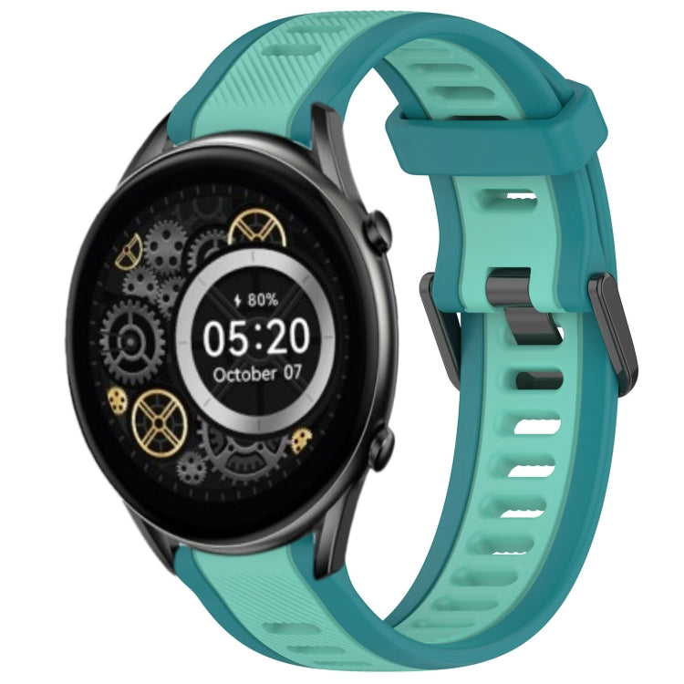 For Xiaomi Haylou RT2 LS10 22mm Two Color Textured Silicone Watch Band(Teal)
