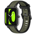 For Xiaomi Haylou RS4 LS12 22mm Two Color Textured Silicone Watch Band(Green+Black) - Watch Bands by PMC TechLife | Online Shopping South Africa | PMC TechLife