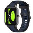For Xiaomi Haylou RS4 LS12 22mm Two Color Textured Silicone Watch Band(Midnight Blue+Black) - Watch Bands by PMC TechLife | Online Shopping South Africa | PMC TechLife