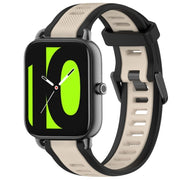 For Xiaomi Haylou RS4 LS12 22mm Two Color Textured Silicone Watch Band(Starlight + Black)