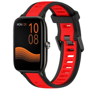 For Xiaomi Haylou GST LS09B 22mm Two Color Textured Silicone Watch Band(Red+Black)