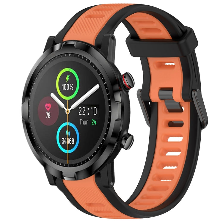 For Xiaomi Haylou RT LS05S 22mm Two Color Textured Silicone Watch Band(Orange+Black)