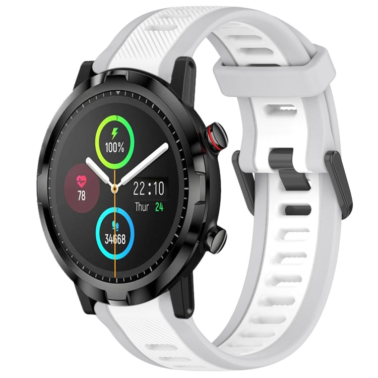 For Xiaomi Haylou RT LS05S 22mm Two Color Textured Silicone Watch Band(White+Grey)