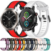 For Xiaomi Watch S2 22mm Two Color Textured Silicone Watch Band(Midnight Blue+Black)