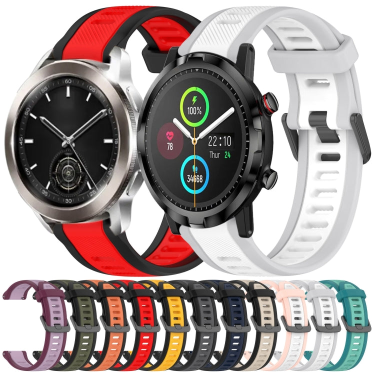 For Xiaomi Haylou RT LS05S 22mm Two Color Textured Silicone Watch Band(Midnight Blue+Black)