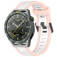 For Huawei Watch GT3 SE 22mm Two Color Textured Silicone Watch Band(White+Pink) - Watch Bands by PMC TechLife | Online Shopping South Africa | PMC TechLife