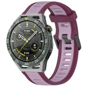 For Huawei Watch GT3 SE 22mm Two Color Textured Silicone Watch Band(Purple)