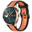 For Honor Watch 4 Pro 22mm Two Color Textured Silicone Watch Band(Orange+Black) - Watch Bands by PMC TechLife | Online Shopping South Africa | PMC TechLife
