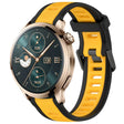 For Honor Watch 4 Pro 22mm Two Color Textured Silicone Watch Band(Yellow+Black) - Watch Bands by PMC TechLife | Online Shopping South Africa | PMC TechLife