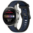 For Huawei Watch 3 Pro New 22mm Two Color Textured Silicone Watch Band(Midnight Blue+Black) - Watch Bands by PMC TechLife | Online Shopping South Africa | PMC TechLife