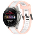 For Huawei Watch 3 Pro New 22mm Two Color Textured Silicone Watch Band(White+Pink) - Watch Bands by PMC TechLife | Online Shopping South Africa | PMC TechLife