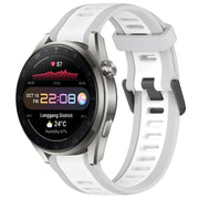 For Huawei Watch 3 Pro New 22mm Two Color Textured Silicone Watch Band(White+Grey)