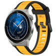 For Huawei Watch GT3 Pro 46mm 22mm Two Color Textured Silicone Watch Band(Yellow+Black) - Watch Bands by PMC TechLife | Online Shopping South Africa | PMC TechLife