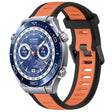 For Huawei Watch Ultimate 22mm Two Color Textured Silicone Watch Band(Orange+Black) - free shipping - PMC TechLife - Order now!