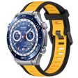 For Huawei Watch Ultimate 22mm Two Color Textured Silicone Watch Band(Yellow+Black) - Watch Bands by PMC TechLife | Online Shopping South Africa | PMC TechLife