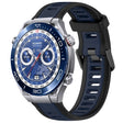 For Huawei Watch Ultimate 22mm Two Color Textured Silicone Watch Band(Midnight Blue+Black) - Watch Bands by PMC TechLife | Online Shopping South Africa | PMC TechLife