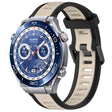 For Huawei Watch Ultimate 22mm Two Color Textured Silicone Watch Band(Starlight + Black) - Watch Bands by PMC TechLife | Online Shopping South Africa | PMC TechLife