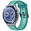 For Huawei Watch Ultimate 22mm Two Color Textured Silicone Watch Band(Teal) - Watch Bands by PMC TechLife | Online Shopping South Africa | PMC TechLife