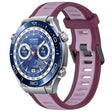 For Huawei Watch Ultimate 22mm Two Color Textured Silicone Watch Band(Purple) - Watch Bands by PMC TechLife | Online Shopping South Africa | PMC TechLife