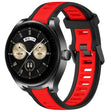 For Huawei Watch Buds 22mm Two Color Textured Silicone Watch Band(Red+Black) - Watch Bands by PMC TechLife | Online Shopping South Africa | PMC TechLife