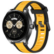 For Huawei Watch Buds 22mm Two Color Textured Silicone Watch Band(Yellow+Black) - Watch Bands by PMC TechLife | Online Shopping South Africa | PMC TechLife