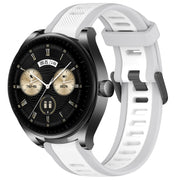 For Huawei Watch Buds 22mm Two Color Textured Silicone Watch Band(White+Grey)