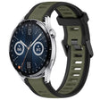 For Huawei Watch GT3 46mm 22mm Two Color Textured Silicone Watch Band(Green+Black) - Watch Bands by PMC TechLife | Online Shopping South Africa | PMC TechLife