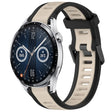For Huawei Watch GT3 46mm 22mm Two Color Textured Silicone Watch Band(Starlight + Black) - Watch Bands by PMC TechLife | Online Shopping South Africa | PMC TechLife