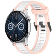 For Huawei Watch GT3 46mm 22mm Two Color Textured Silicone Watch Band(White+Pink) - Watch Bands by PMC TechLife | Online Shopping South Africa | PMC TechLife