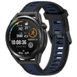 For Huawei Watch GT Runner 22mm Two Color Textured Silicone Watch Band(Midnight Blue+Black) - Watch Bands by PMC TechLife | Online Shopping South Africa | PMC TechLife