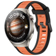 For Huawei Watch 4 22mm Two Color Textured Silicone Watch Band(Orange+Black) - Watch Bands by PMC TechLife | Online Shopping South Africa | PMC TechLife