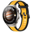 For Huawei Watch 4 22mm Two Color Textured Silicone Watch Band(Yellow+Black) - Watch Bands by PMC TechLife | Online Shopping South Africa | PMC TechLife