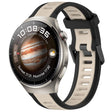 For Huawei Watch 4 22mm Two Color Textured Silicone Watch Band(Starlight + Black) - Watch Bands by PMC TechLife | Online Shopping South Africa | PMC TechLife