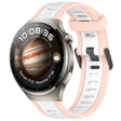 For Huawei Watch 4 22mm Two Color Textured Silicone Watch Band(White+Pink) - Watch Bands by PMC TechLife | Online Shopping South Africa | PMC TechLife