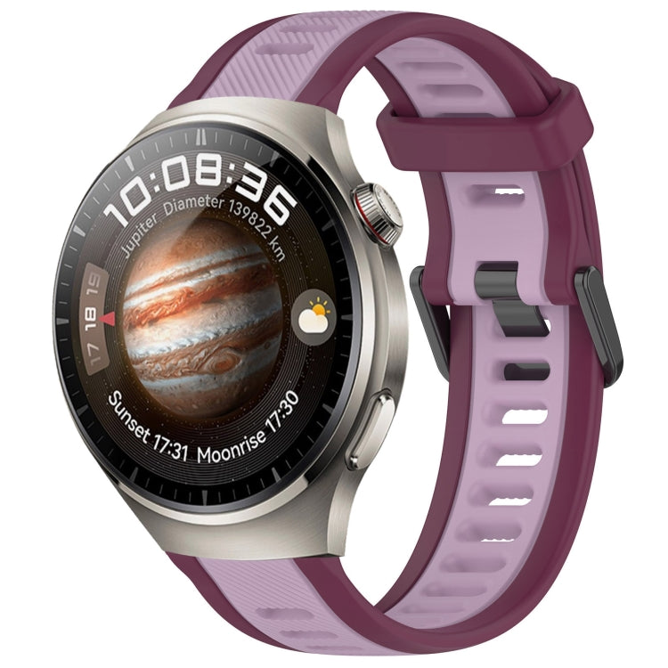 For Huawei Watch 4 22mm Two Color Textured Silicone Watch Band(Purple)