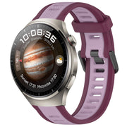 For Huawei Watch 4 22mm Two Color Textured Silicone Watch Band(Purple)