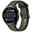For Huawei Watch 3 22mm Two Color Textured Silicone Watch Band(Green+Black) - Watch Bands by PMC TechLife | Online Shopping South Africa | PMC TechLife