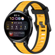 For Huawei Watch 3 22mm Two Color Textured Silicone Watch Band(Yellow+Black) - Watch Bands by PMC TechLife | Online Shopping South Africa | PMC TechLife
