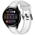 For Huawei Watch 3 22mm Two Color Textured Silicone Watch Band(White+Grey) - Watch Bands by PMC TechLife | Online Shopping South Africa | PMC TechLife