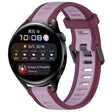 For Huawei Watch 3 22mm Two Color Textured Silicone Watch Band(Purple) - Watch Bands by PMC TechLife | Online Shopping South Africa | PMC TechLife